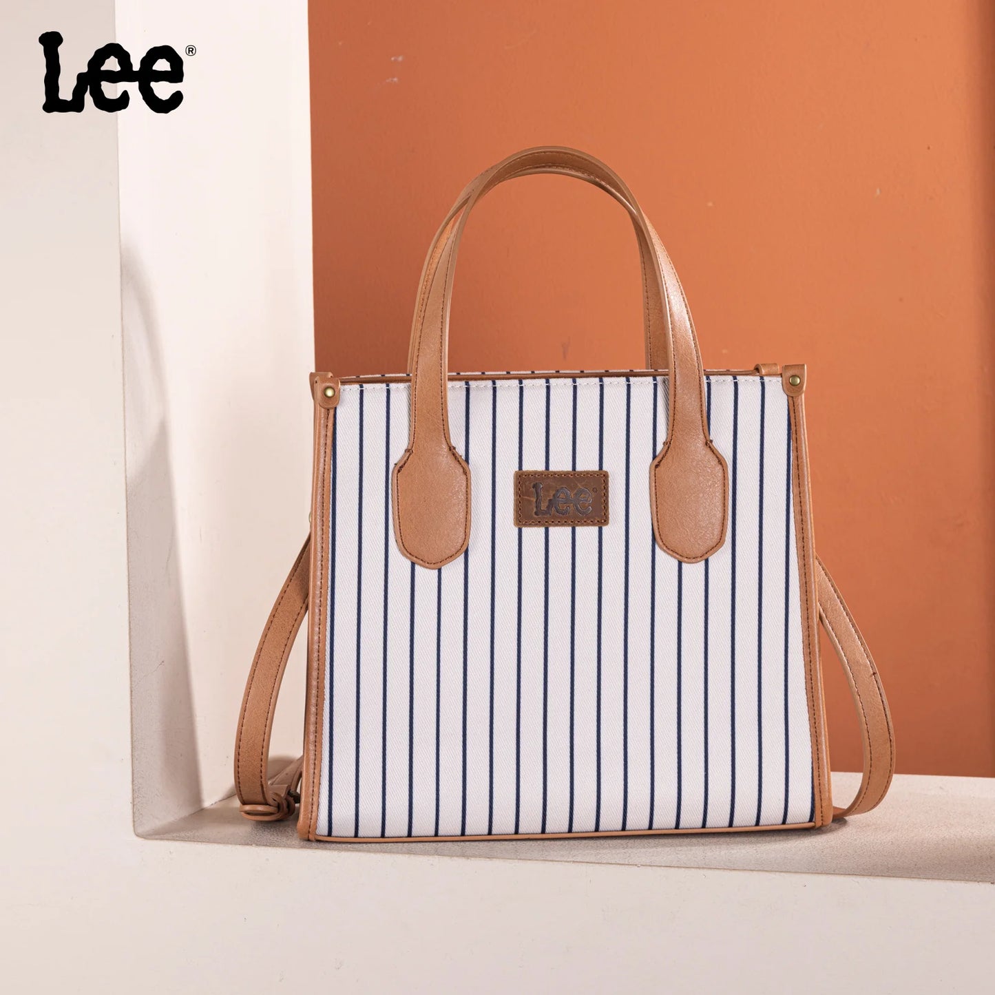 LEE Striped Canvas Tote Bag/Crossbody