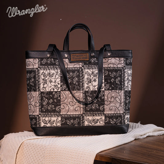 Wrangler Paisley Pattern Dual Sided Print Tote