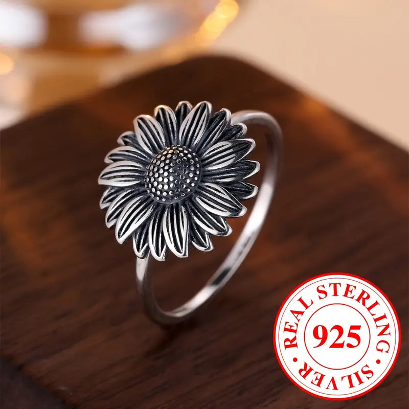 Sunflower 925 Sterling Silver Ring