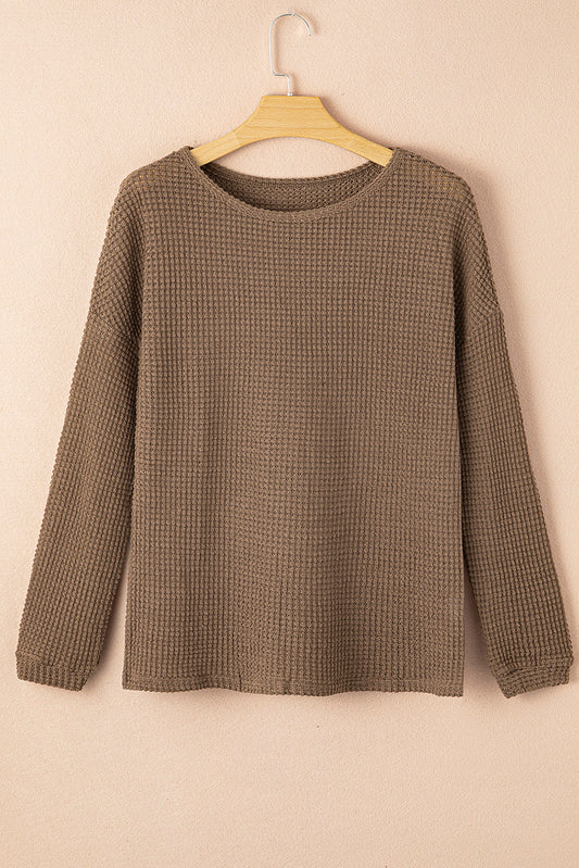 Dark Brown Waffle Top