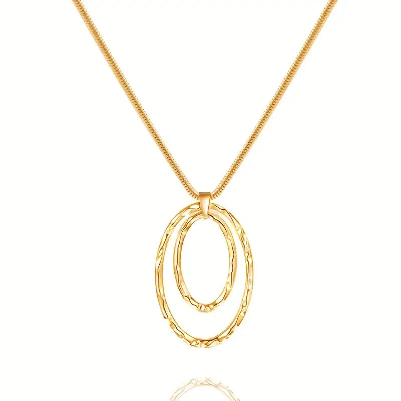 Large Double Layer Circle Necklace