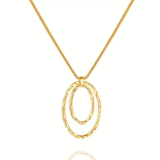 Large Double Layer Circle Necklace