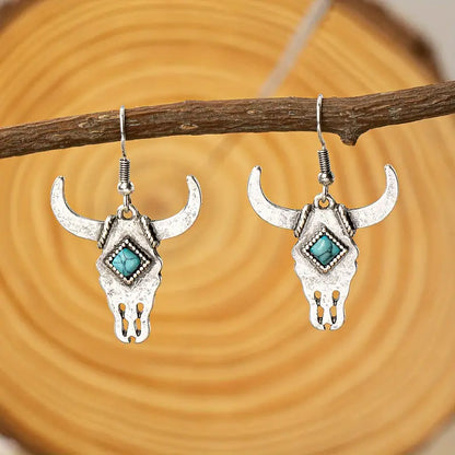 Retro Bull Head Earrings