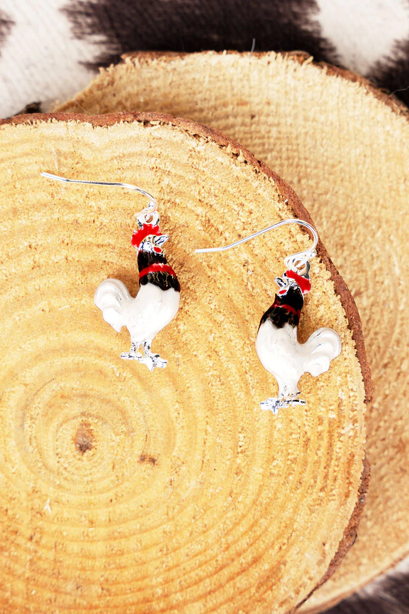 FARMHOUSE CHARM ROOSTER EARRINGS