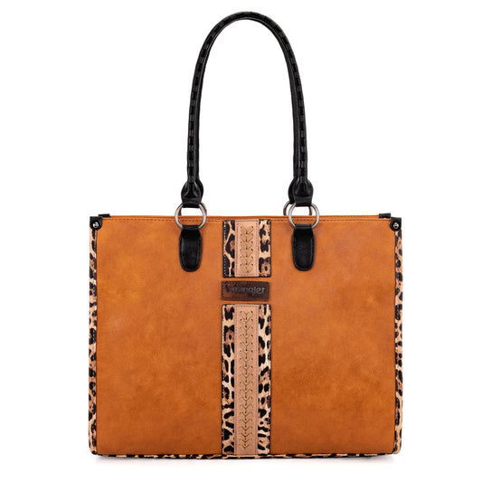 Wrangler Leopard Print Concealed Carry Wide Tote