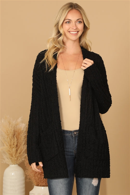 Black Popcorn Cardigan