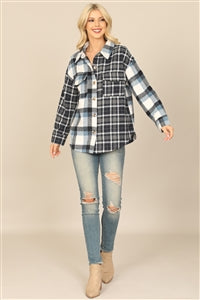 Navy Plaid Shacket