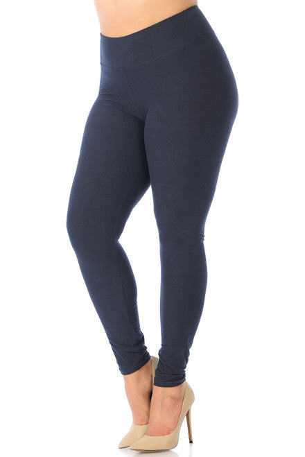 PLUS BUTTERY SOFT SOLID HIGH WAISTED LEGGINGS - 3 INCH