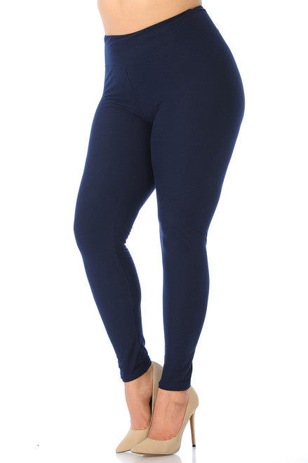 PLUS BUTTERY SOFT SOLID HIGH WAISTED LEGGINGS - 3 INCH