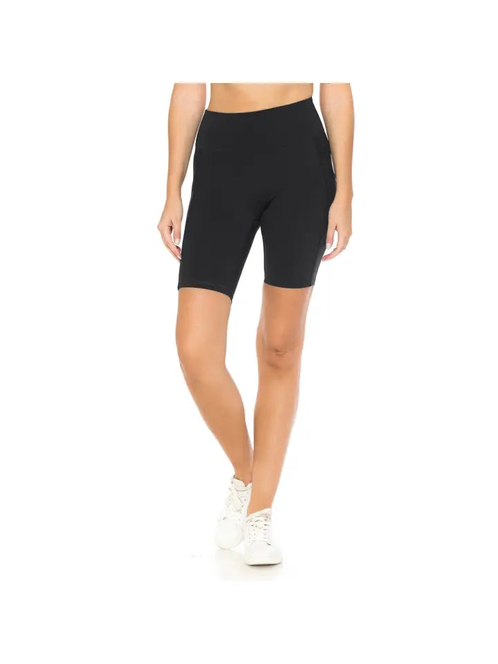 Black Biker Shorts Premium Nylon (8" Inseam)