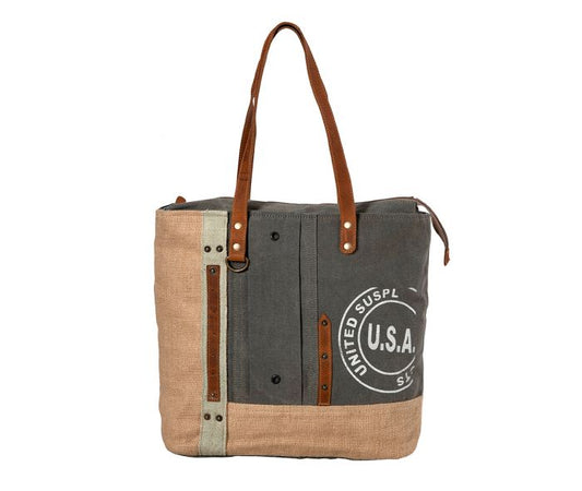 USA Canvas Patch Tote Bag