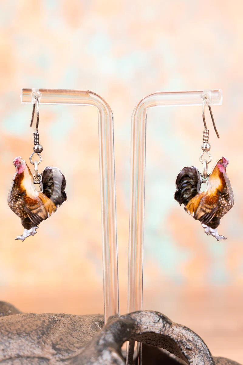 FARMHOUSE CHARM ROOSTER EARRINGS