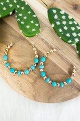 Cliffside Circle Trail Turquoise Bead Hoop Earrings