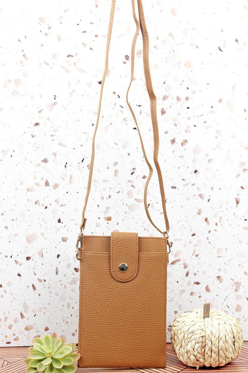 TAUPE SADIE SLIM WALLET CROSSBODY